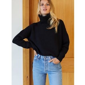 Emerson Fry Classic Black Turtleneck Sweater Size Medium